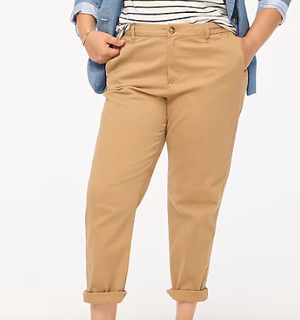 NWOT J. Crew Women's High-Rise Girlfriend Chino Straight Leg Pant Camel Size 10